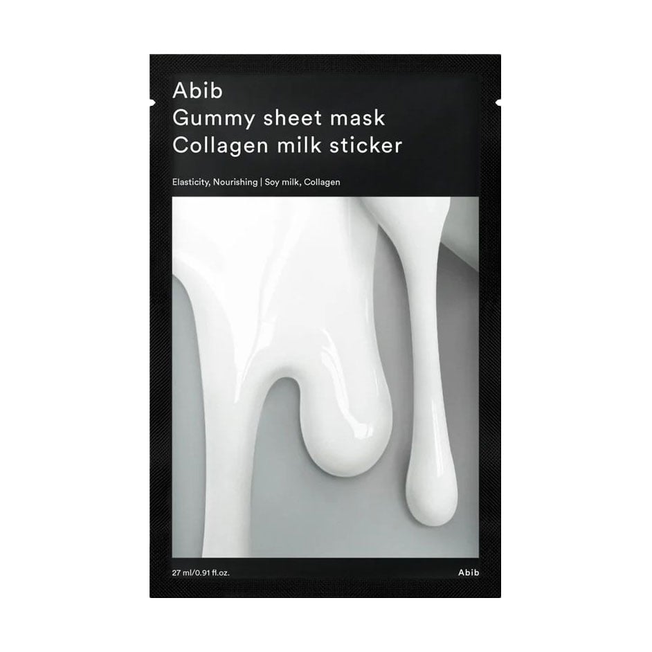 Зволожувальна тканинна маска для обличчя Abib Gummy Sheet Mask Collagen Milk Sticker з молочним протеїном, 27 мл